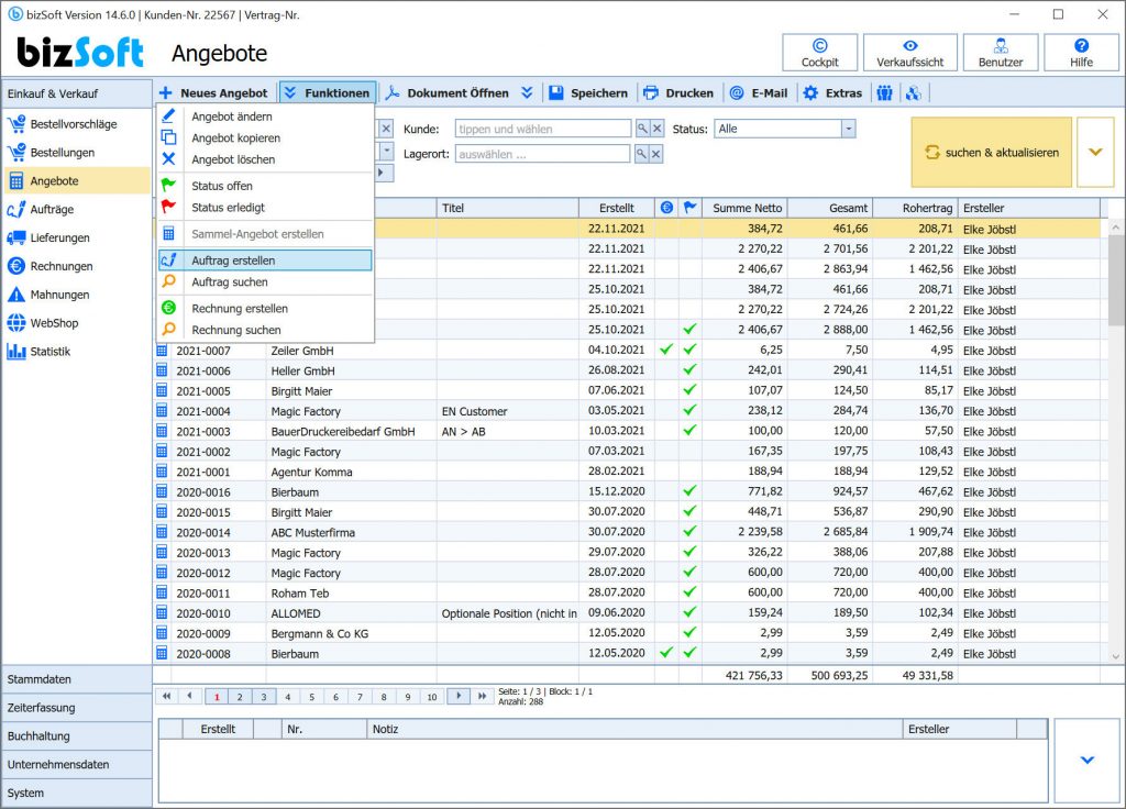 Schnell & einfach ein Angebot erstellen mit der bizSoft Angebot Software