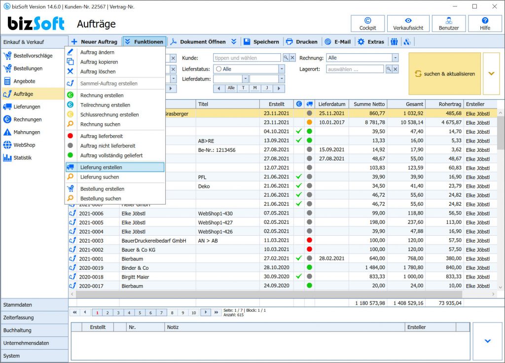 Mit der bizSoft Rechnungssoftware erstellen Sie auch Auftragsbestätigungen in Fremdsprachen