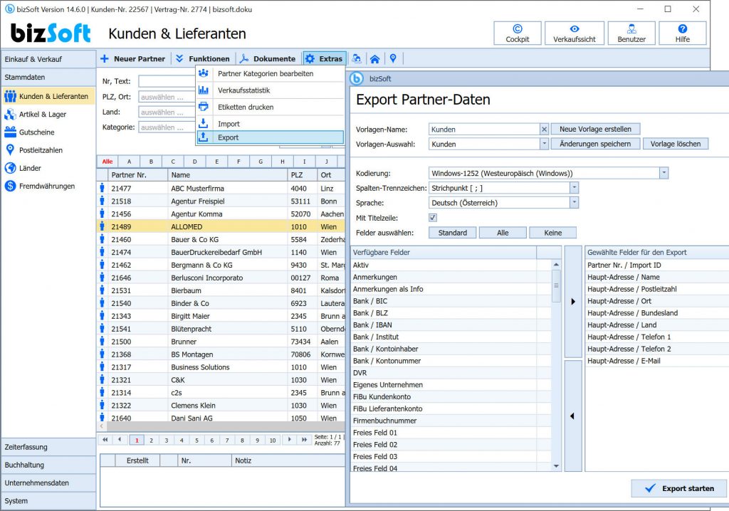 Datenimport - Stammdaten in die bizSoft Warenwirtschaft importieren